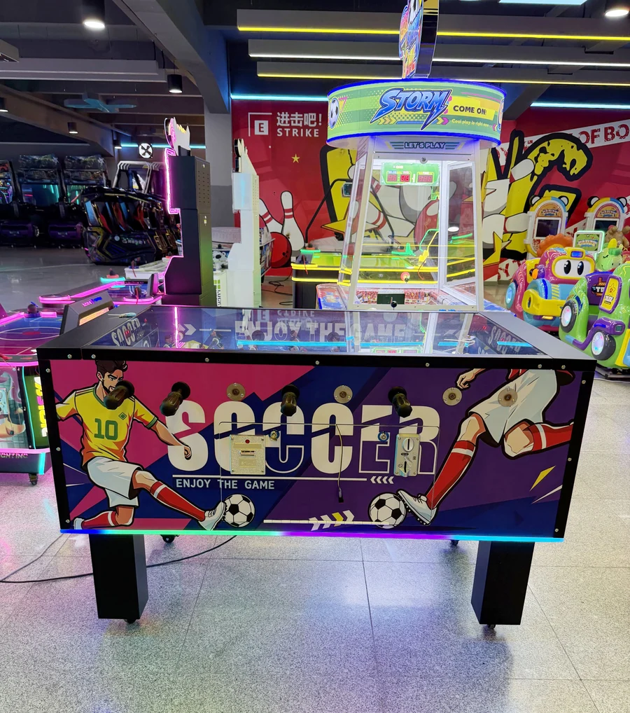Football arcade machine side view