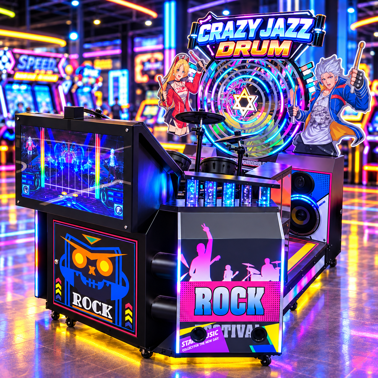 Crazy Jazz Drum commercial drum arcade machine