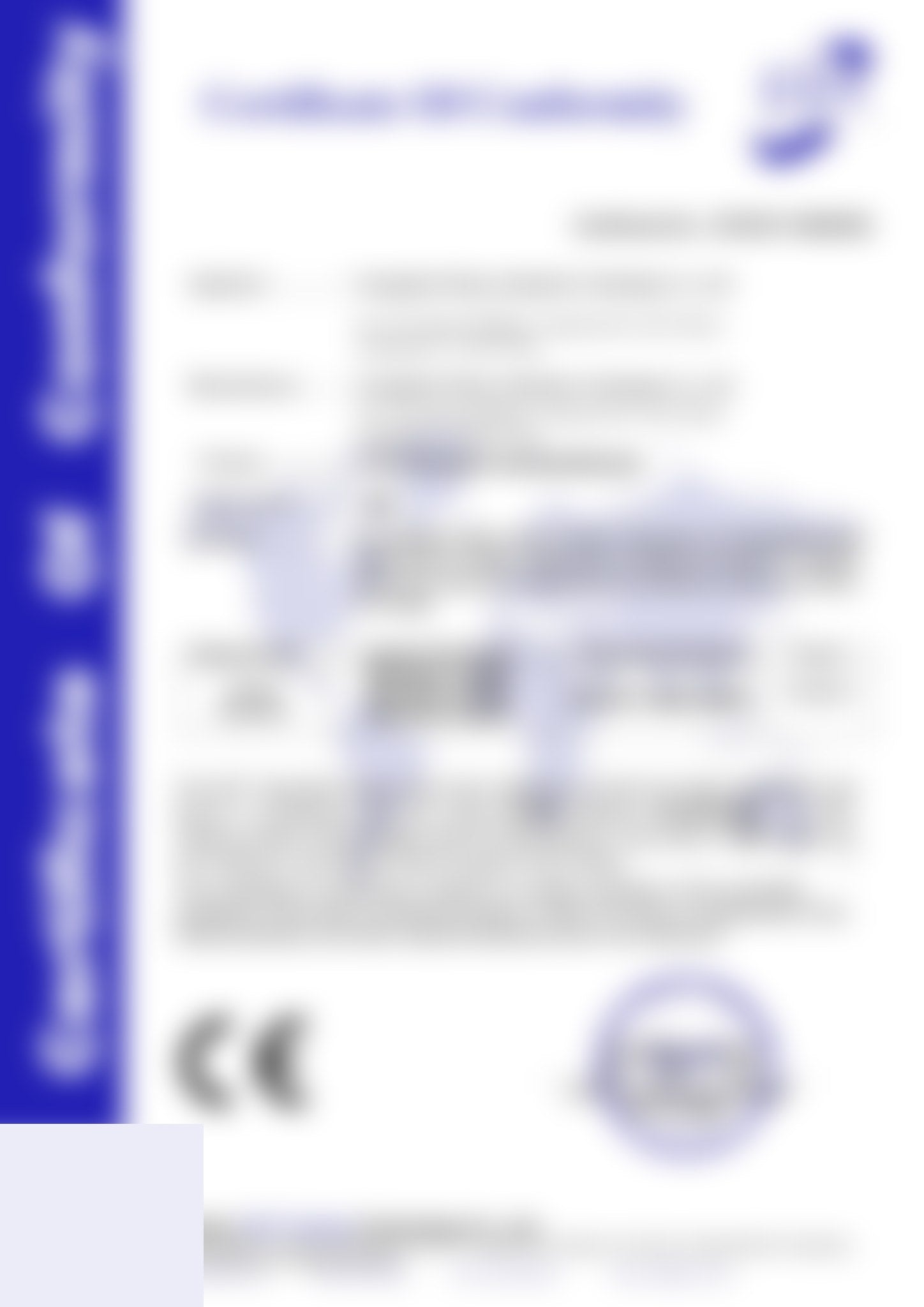 ELONG quality compliance document with identifying details intentionally obscured