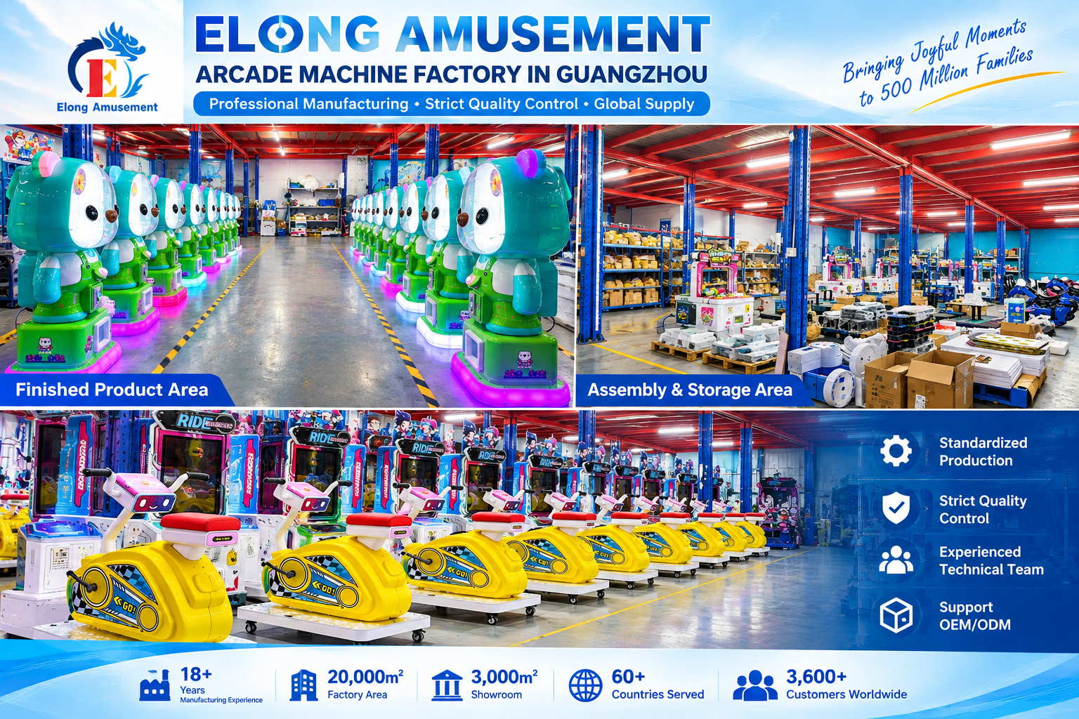 ELONG Guangzhou commercial arcade machine factory production and equipment assembly